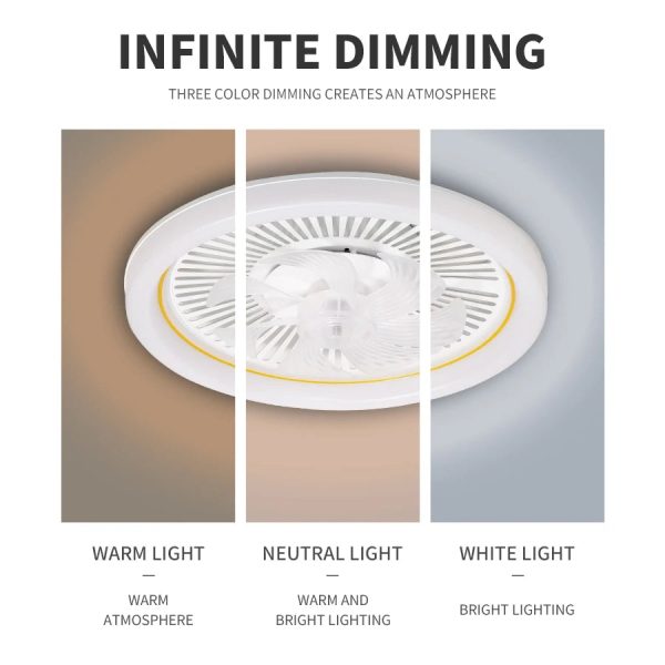 LED Minimalist Modern Ceiling Fan with Light Remote Control Bedroom Decoration Ventilation Light Energy-saving and Silent - Image 3
