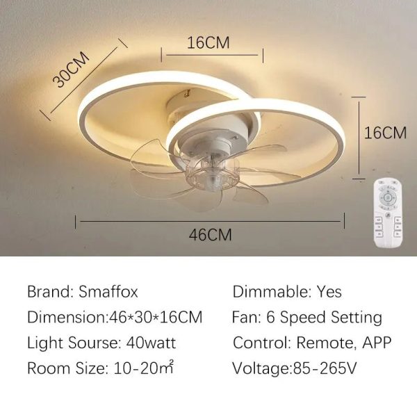 Modern Ceiling Fan with Light Smart Lamp Fan with Remote and APP Control for Bedroom Indoor LED Ceiling Fans Chandeliler - Image 7