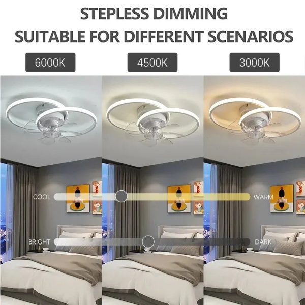 Modern Ceiling Fan with Light Smart Lamp Fan with Remote and APP Control for Bedroom Indoor LED Ceiling Fans Chandeliler - Image 5