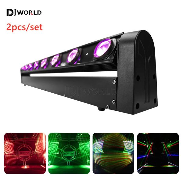 2pcs 8X12W LED Beam Bar Moving Head Light 9/38DMX Hot Wheel Infinite Rotating RGBW 4IN1 Running Effect for DJ Disco Party Stage - Image 7