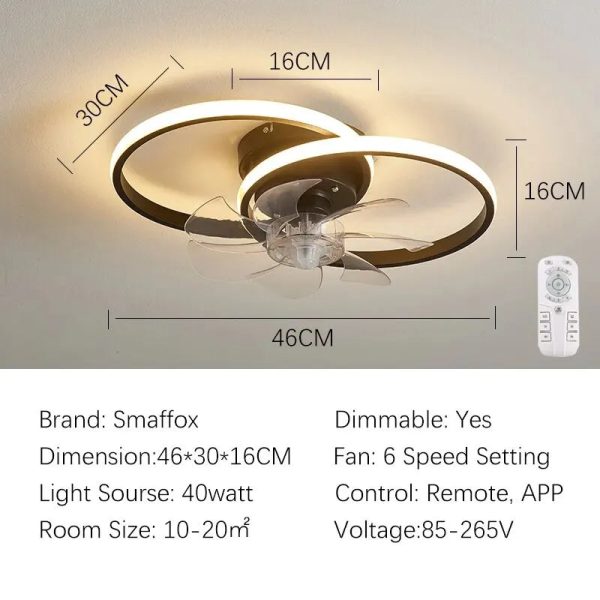 Modern Ceiling Fan with Light Smart Lamp Fan with Remote and APP Control for Bedroom Indoor LED Ceiling Fans Chandeliler - Image 8